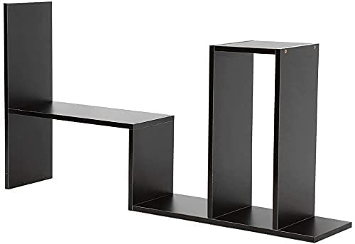 Dime Store Adjustable Book Shelf/Book Stand/Book Rack Desktop Storage Organizer | Spice Rack (Black) Dime Store