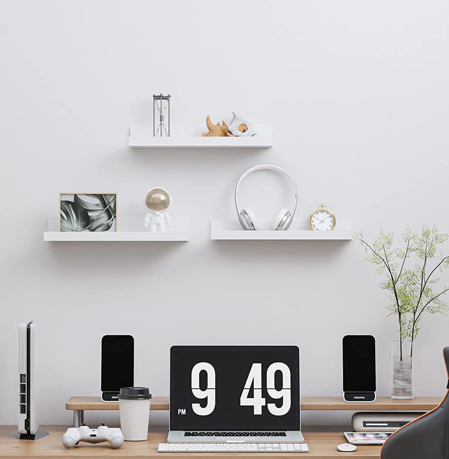 Dime Store OUTKA Floating Wall Shelf, Wall Mounted Storage Shelf, Picture Shelving Ledge, Decorative Shelf for Home Decoration Items Set of 3 for Living Room, Office, Bedroom, Bathroom (16 Inches) Dime Store