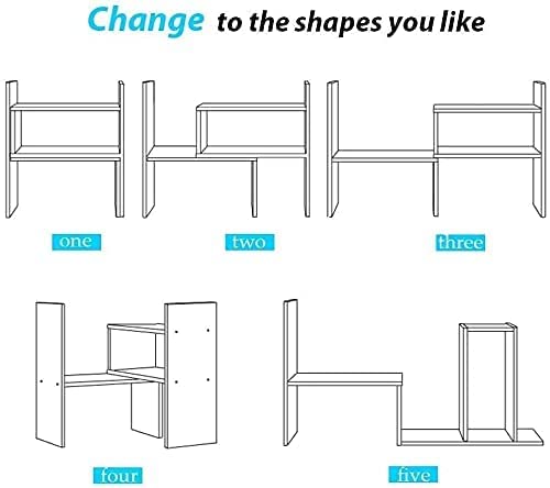 Dime Store Adjustable Book Shelf/Book Stand/Book Rack Desktop Storage Organizer | Spice Rack (Black) Dime Store
