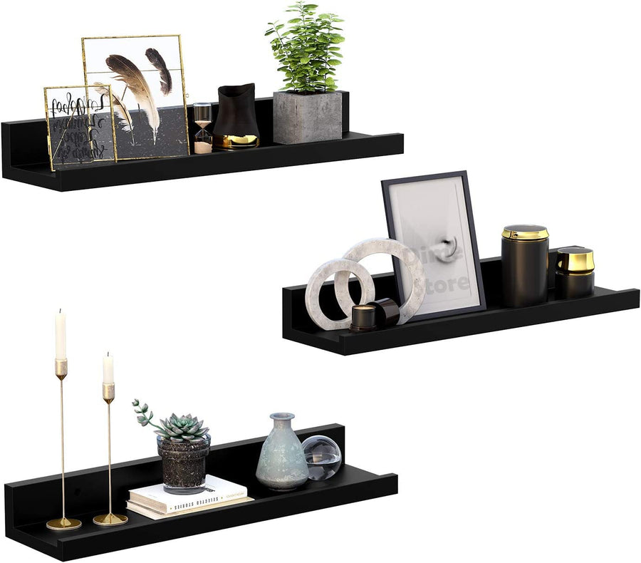Dime Store OUTKA Floating Wall Shelf, Wall Mounted Storage Shelf, Picture Shelving Ledge, Decorative Shelf for Home Decoration Items Set of 3 for Living Room, Office, Bedroom, Bathroom (16 Inches) Dime Store
