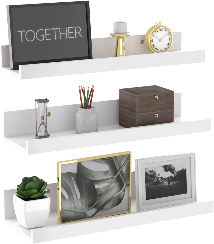 Dime Store OUTKA Floating Wall Shelf, Wall Mounted Storage Shelf, Picture Shelving Ledge, Decorative Shelf for Home Decoration Items Set of 3 for Living Room, Office, Bedroom, Bathroom (16 Inches) Dime Store
