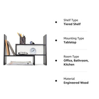 Thumbnail for Dime Store Adjustable Book Shelf/Book Stand/Book Rack Desktop Storage Organizer | Spice Rack (Black) Dime Store