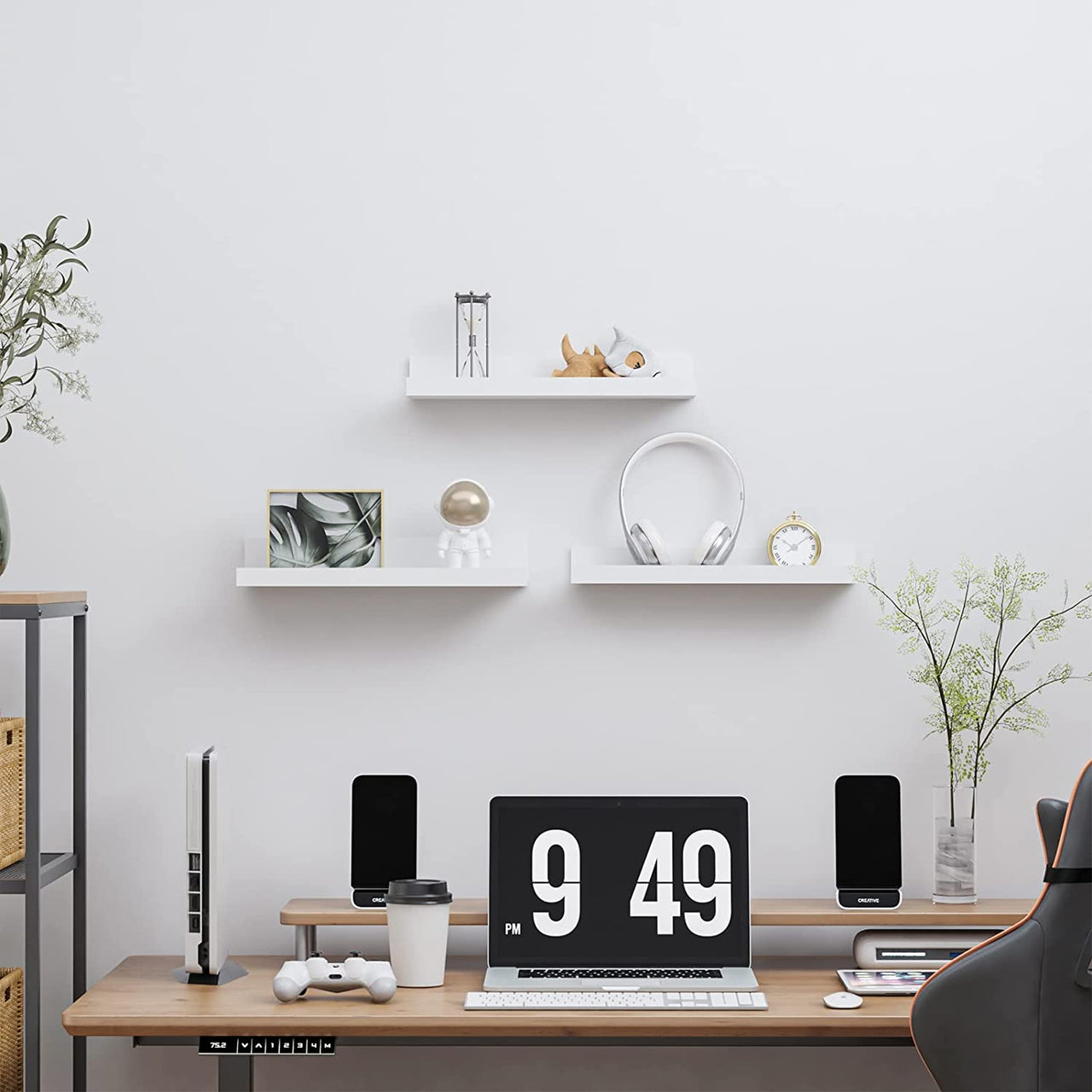 Dime Store OUTKA Floating Wall Shelf, Wall Mounted Storage Shelf, Picture Shelving Ledge, Decorative Shelf for Home Decoration Items Set of 3 for Living Room, Office, Bedroom, Bathroom (16 Inches) Dime Store