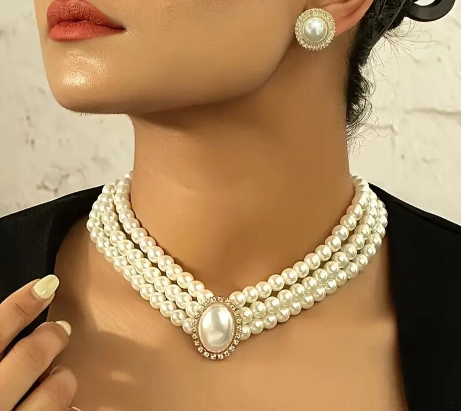 Artificial Pearl Necklace dime-store-in