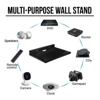 Thumbnail for Dime Store Engineered Wood Setup Box Stand | Set Top Box Stand Wall Mount for Home Wall Shelf for Holding Speakers WiFi Router Game Console Remote Streaming Device Dime Store