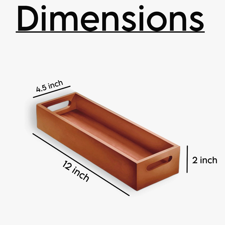 Dime Store Wooden Serving Tray Platter Multipurpose Tray | Serving Tray for Breakfast, Tea Serving, Table Décor Tray for Storage, Great Gift as Table Decor or Kitchen Decor (Set of 2, Natural) Dime Store
