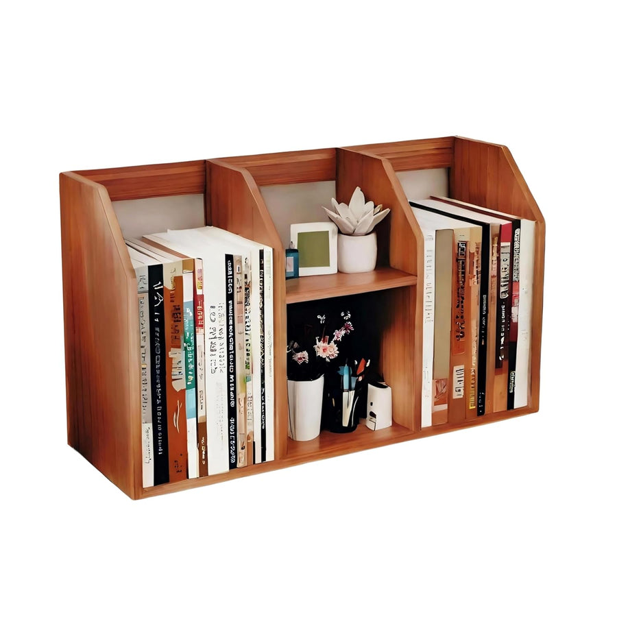 Dime Store Book Shelf, Bookshelf for Office Desk, Book Shelf for Home Decor, Wooden Book Shelf, Space Saving Bookshelf (Wood Accent) Dime Store