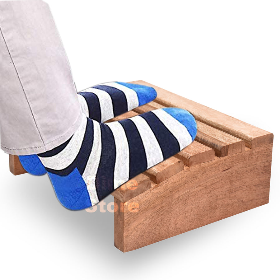 Wooden Foot Rest Under Table For Office Home | Under Desk Foot Rester Office Chair Home | Under Desk Foot Stool for Stress Free Legs Dime Store