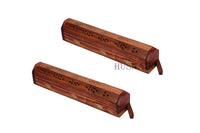 Thumbnail for Sheesham Wooden and Brass Dhoop Agarbatti Stick Box Holder Stand (11x1x1.5 inch) Dime Store