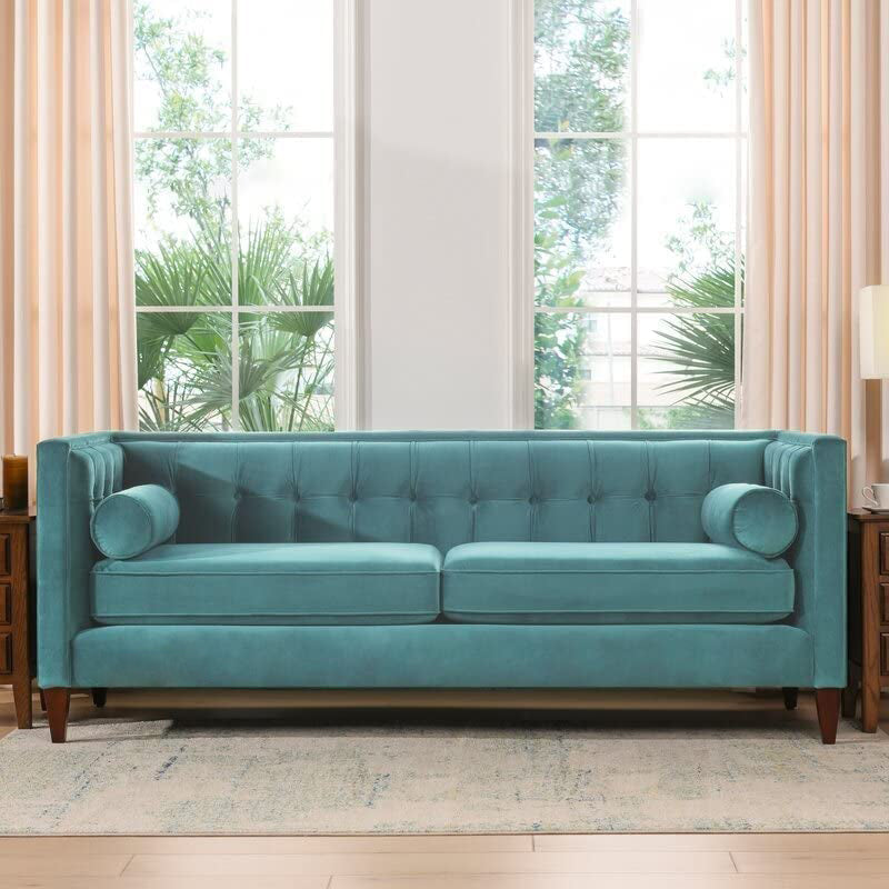 Wooden 3 Seater Modern Sofa Chesterfield Couch Loveseat for Livingroom & Hallway | Sofa for Bedroom Dime Store