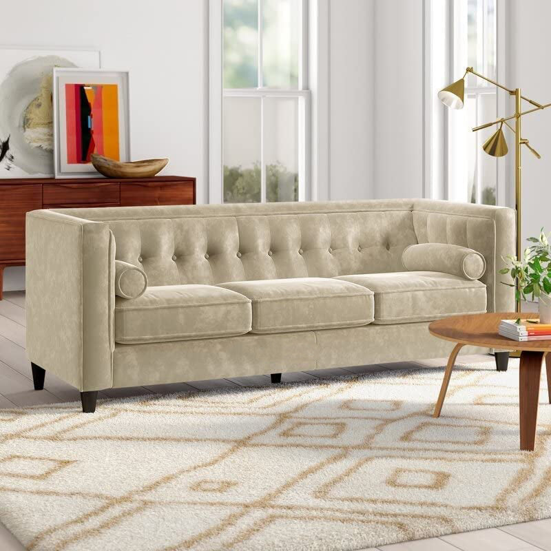 Wooden 3 Seater Modern Sofa Chesterfield Couch Loveseat for Livingroom & Hallway | Sofa for Bedroom Dime Store