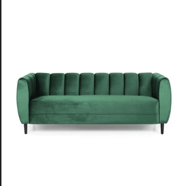 Wooden Curved Design Handmade Sofa | Sectional Lounger Chaise Lounge Couch Leatherette Sofa Dime Store