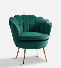 Thumbnail for Wooden Handmade Golden Legs Grey Tufted Barrel Chair with Unique Design Chair in Living room & Bedroom Dime Store