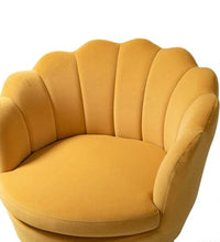 Thumbnail for Wooden Handmade Golden Legs Grey Tufted Barrel Chair with Unique Design Chair in Living room & Bedroom Dime Store
