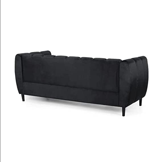 Wooden Curved Design Handmade Sofa | Sectional Lounger Chaise Lounge Couch Leatherette Sofa Dime Store