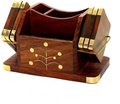 Wooden Desk Organizer, Pen and Pencil Stand | Office supplies | Table Storage Organizer | Office Desk Accessories, Pen Stands for Office Use Dime Store