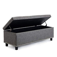 Thumbnail for Wooden 2 Seater Luper Tufted Storage Ottoman pouffes with Storage Bench for Living room | Entryway Bench for Hallway Dime Store