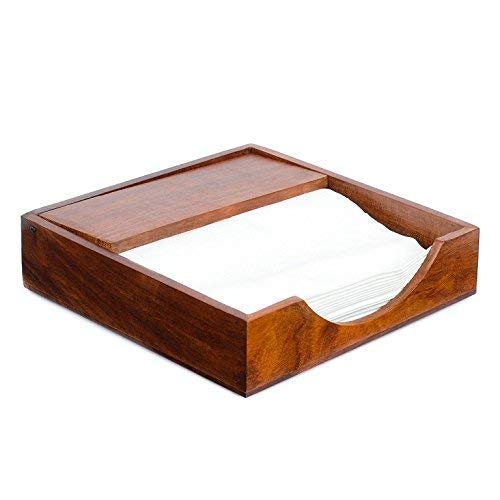 Wooden Rosewood Wooden Tissue Paper Rack , Napkin Holder for Restaurant, Office, Hotel & Table Decoration Dime Store