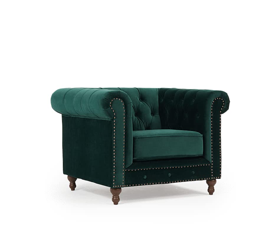 Wooden Modern Chesterfield Sofa for Living Room, Office Or Hallway, Single Seater Sofa for Bedroom Dime Store