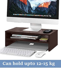 Thumbnail for Wooden Monitor Stand with Storage Organizer for Desk, Tables, Office, Home, Studio, Study Table | Desktop Ergonomic Monitor Stand Riser Dime Store