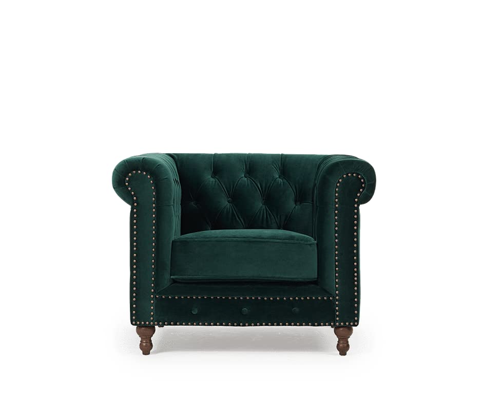 Wooden Modern Chesterfield Sofa for Living Room, Office Or Hallway, Single Seater Sofa for Bedroom Dime Store