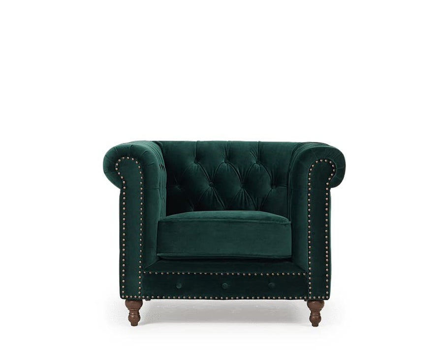 Wooden Modern Chesterfield Sofa for Living Room, Office Or Hallway, Single Seater Sofa for Bedroom Dime Store