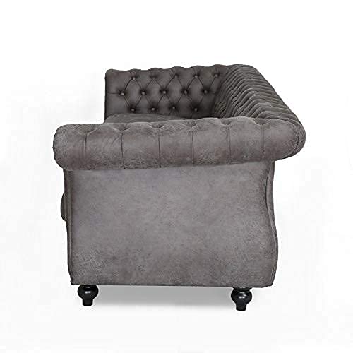 Solid Wood Velvet Chesterfield Three Seater Sofa for Living Room & Office | Couch/Sofa for Home Dime Store