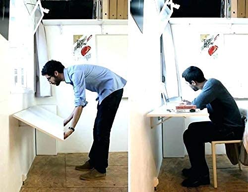 Wall Mount Folding Table Wall Shelf with Wall Brackets | Study Table Computer Laptop Table Workstation Desk Dime Store