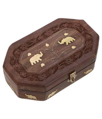 Wooden Handmade Jewellery Box Set of 3 , Jewellery Jewel Boxes Storage Box Organizer Gift Box for Women Necklace Earring Set Bangles Churi Holder Dime Store