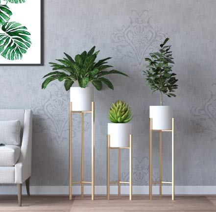 Metal Plant Stand With Planter Pot, Flower Pot Stand For Balcony Indoor Outdoor Garden Home Decor Item Dime Store