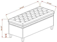 Thumbnail for Wooden 2 Seater Luper Tufted Storage Ottoman pouffes with Storage Bench for Living room | Entryway Bench for Hallway Dime Store