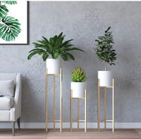 Thumbnail for Metal Plant Stand With Planter Pot, Flower Pot Stand For Balcony Indoor Outdoor Garden Home Decor Item Dime Store