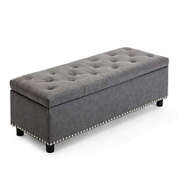 Thumbnail for Wooden 2 Seater Luper Tufted Storage Ottoman pouffes with Storage Bench for Living room | Entryway Bench for Hallway Dime Store
