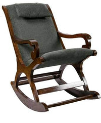 Thumbnail for Wooden Handmade Rocking chair with Cushion | Rolling Chairs , Easy chair for Bedroom | Chair for Livingroom & Grandparents | Foot Rest Pure Wood Chair Dime Store