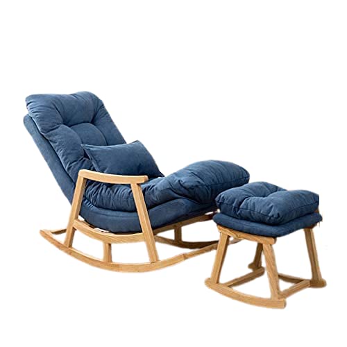 Wooden Rocking Chair with Stool | Easy Rolling Chair , Rest Chair Bedside Chair Leisure Backrest Chair with Footrest Dime Store