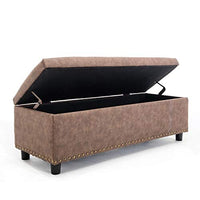 Thumbnail for Wooden 2 Seater Luper Tufted Storage Ottoman pouffes with Storage Bench for Living room | Entryway Bench for Hallway Dime Store