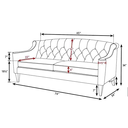 Wooden 3 Seater Chesterfield Well Living Bertina 3 Seater Upholstery Button Tufted Sofa for Living Room, Offices, Bedroom, Hallway Dime Store