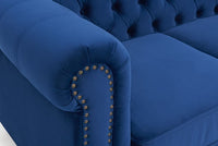 Thumbnail for Wooden Furniture Velvet 3 Seater Leatherette Modern Chesterfield Sofa Couch Chaise Lounge Sectional Sofa for Living Room Office Guest Room Dime Store