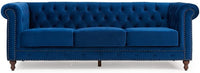 Thumbnail for Wooden Furniture Velvet 3 Seater Leatherette Modern Chesterfield Sofa Couch Chaise Lounge Sectional Sofa for Living Room Office Guest Room Dime Store