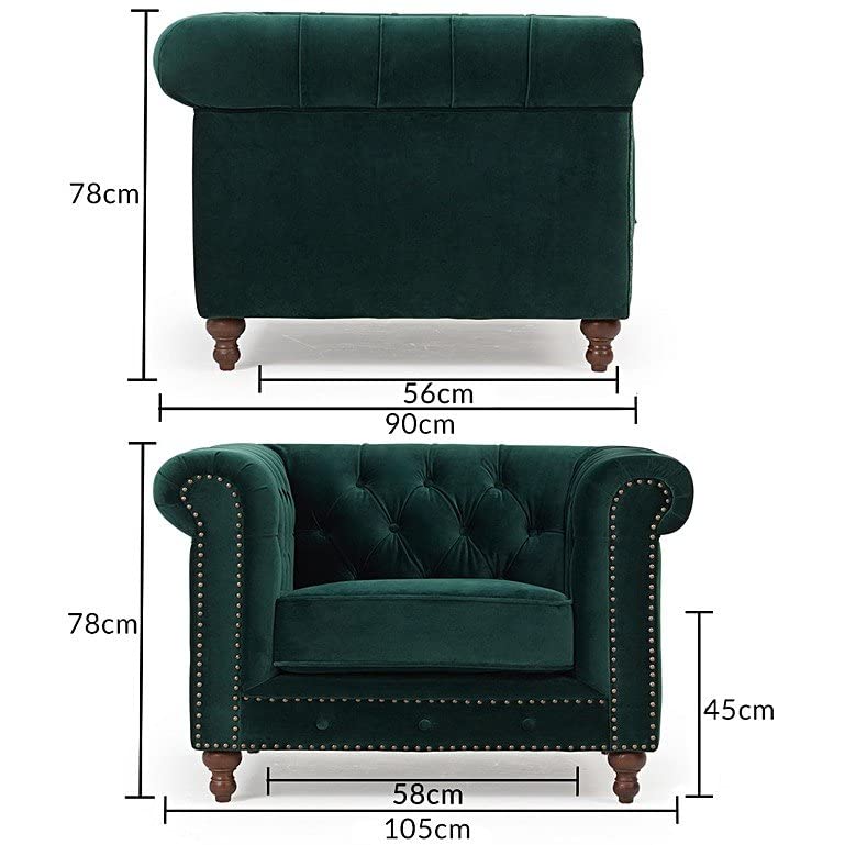 Wooden Modern Chesterfield Sofa for Living Room, Office Or Hallway, Single Seater Sofa for Bedroom Dime Store