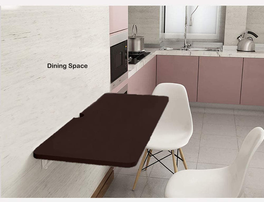Wall Mount Folding Table Wall Shelf with Wall Brackets | Study Table Computer Laptop Table Workstation Desk Dime Store