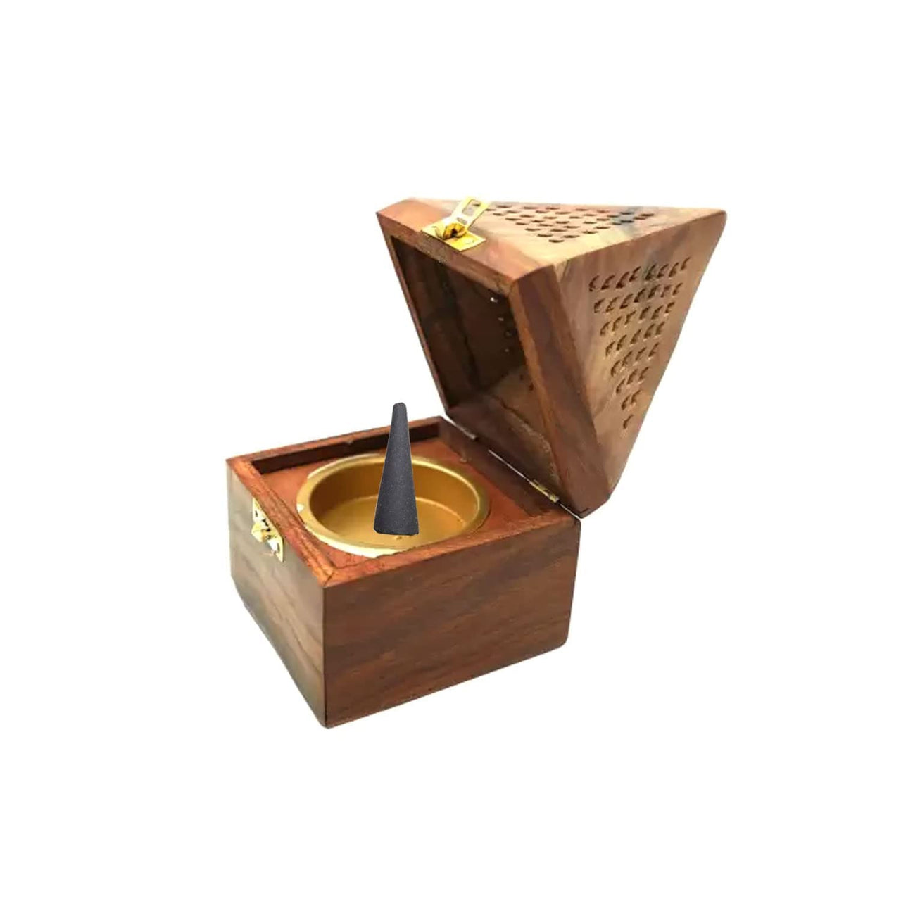 Wooden Incense Holder , Lobaan Fragrance Stick Holder | Dhoop Stand Ash Catcher Decorative Handicraft Dime Store