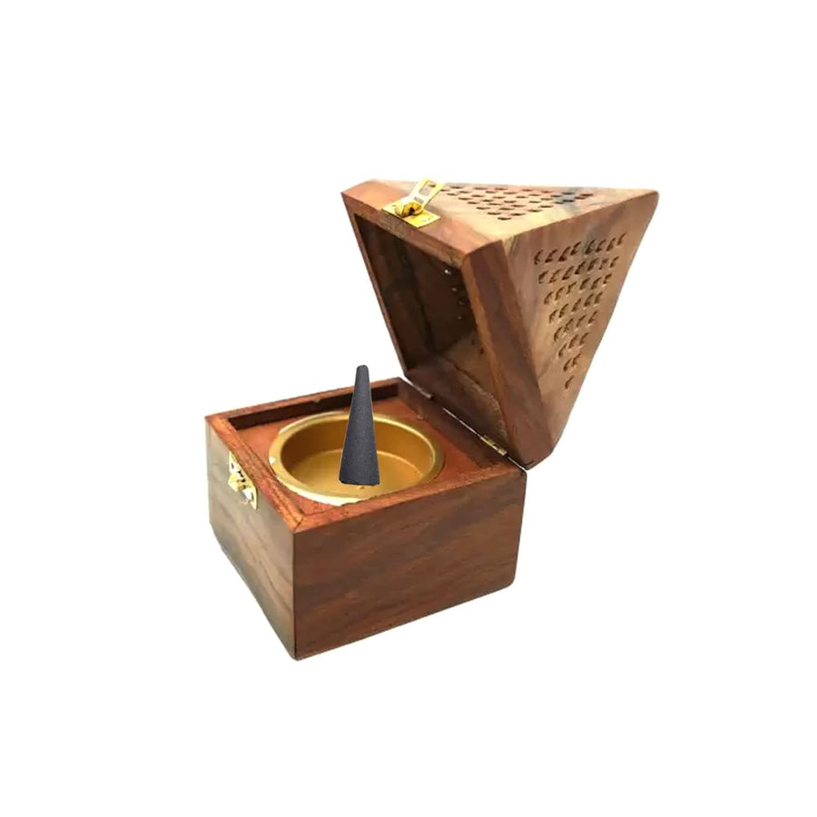 Wooden Incense Holder , Lobaan Fragrance Stick Holder | Dhoop Stand Ash Catcher Decorative Handicraft Dime Store