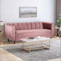Thumbnail for Wooden Curved Design Handmade Sofa | Sectional Lounger Chaise Lounge Couch Leatherette Sofa Dime Store