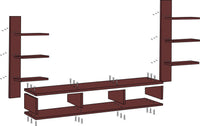 Thumbnail for Dime Store Wooden Foldable Wall Mounted TV Unit, Cabinet, with TV Stand Unit Wall Shelf for Living Room Wall Set Top Box Shelf Stand/TV Cabinet for Wall/Set Top Box Holder for Home/Living Room Ideal for TV Dime Store