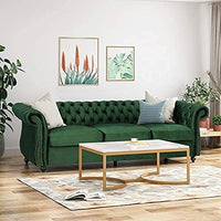 Thumbnail for Solid Wood Velvet Chesterfield Three Seater Sofa for Living Room & Office | Couch/Sofa for Home Dime Store