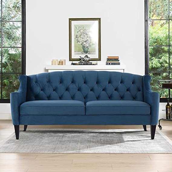 Wooden 3 Seater Chesterfield Well Living Bertina 3 Seater Upholstery Button Tufted Sofa for Living Room, Offices, Bedroom, Hallway Dime Store