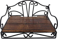 Thumbnail for Wooden and Wrought Iron Wall Mount Set Top Box Wall Shelf Stand Multipurpose Holder for Cable, WiFi Router, DTH or Modem Dime Store