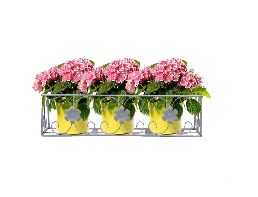 Dime Store Hanging Basket for Railing Fence Over The Balcony Grill Rack Terrace Railing Basket, Plant Hanging Holder Indoor Outdoor Plant Stand Dime Store
