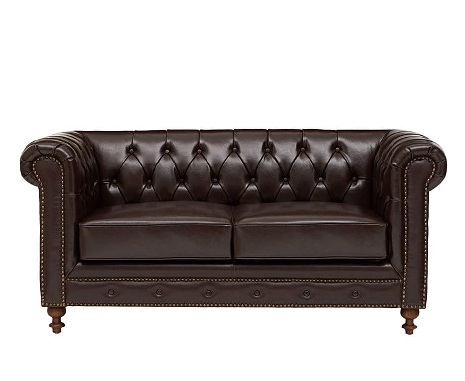 Wooden 2 Seater Chesterfield Sofa for Livingroom, Bedroom & Office | Modern Arm Chesterfield Sofa for Hallway Dime Store